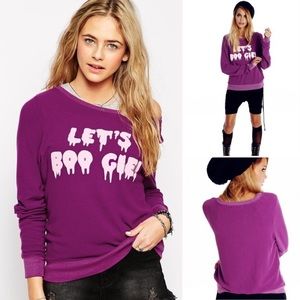 EUC Wildfox Let’s Boo gie Baggy Beach Jumper in Purple Size Medium